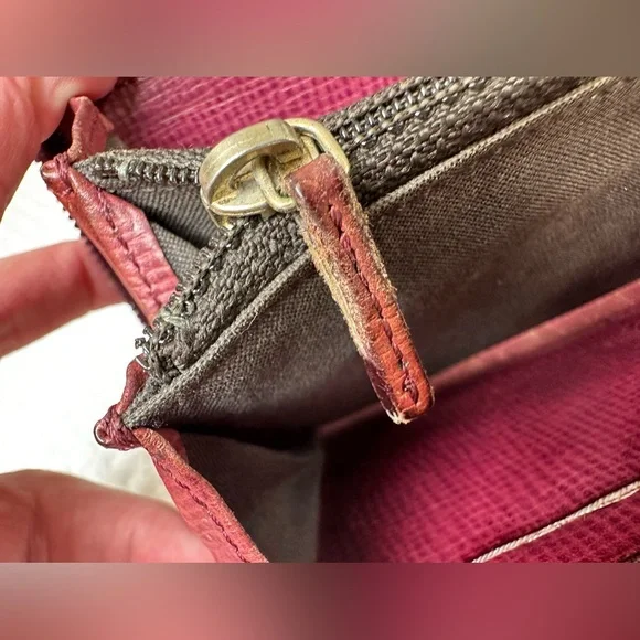 💜Purple Fendi Zucca Zip-around Wallet-interior wear - Picture 10 of 13